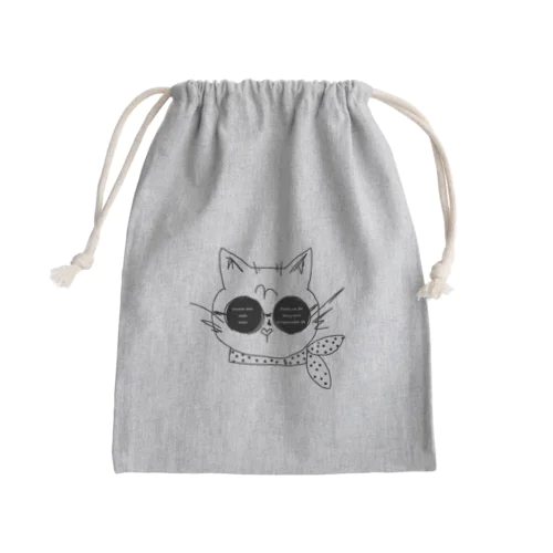 サングラス猫 Mini Drawstring Bag