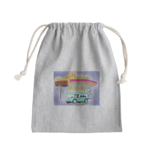 アメ車でdrive-in Mini Drawstring Bag