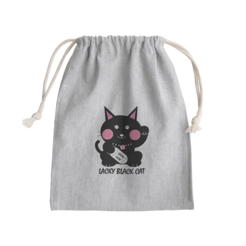 幸運の黒猫｜GOODLUCKcat Mini Drawstring Bag