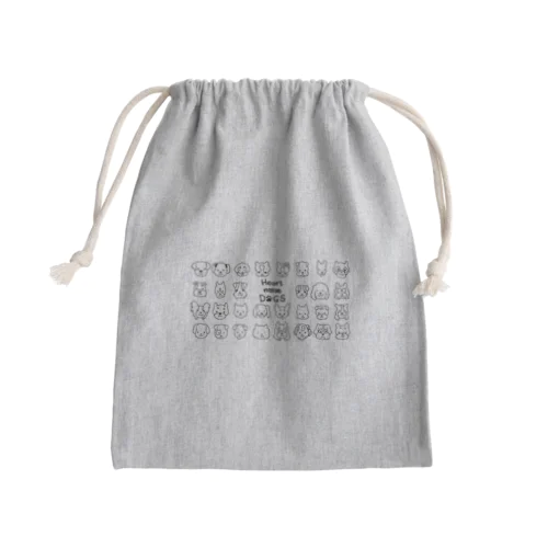 Heart nose DOGS（横長） Mini Drawstring Bag