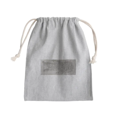 綿棒刺突図(白) Mini Drawstring Bag