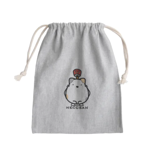 ねこさんとうちわ Mini Drawstring Bag