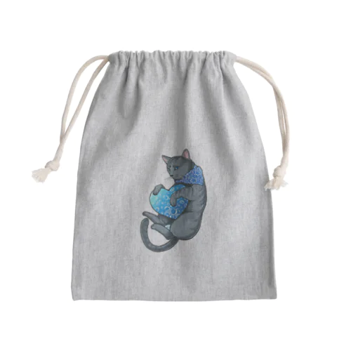 ロシアン ブルー ハート💙 Mini Drawstring Bag