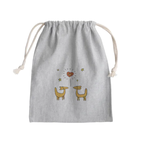 Fox in Love♡ Mini Drawstring Bag