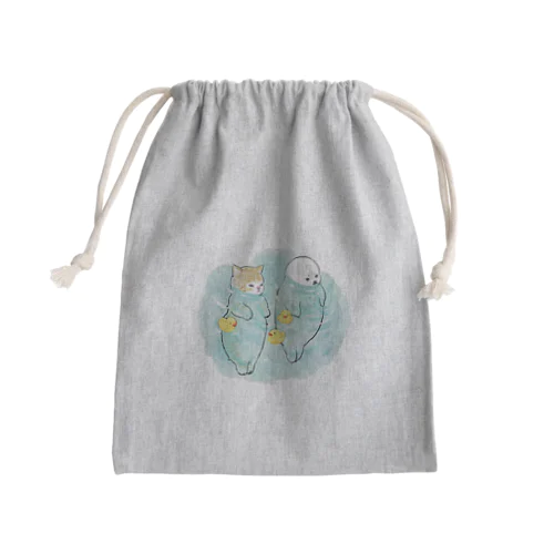 海とにゃんこ Mini Drawstring Bag