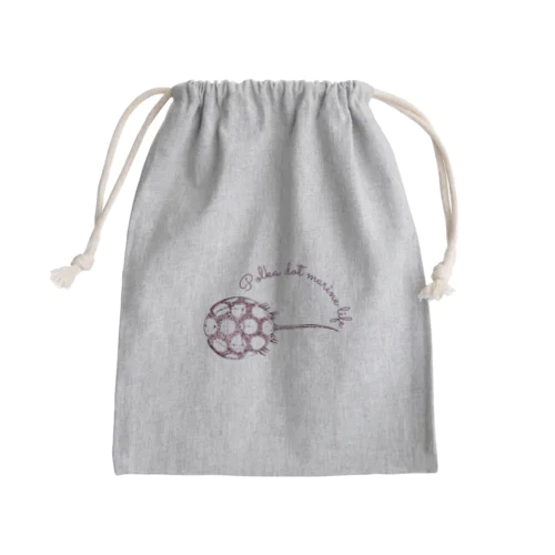 水玉海洋生物　カブトガニ Mini Drawstring Bag