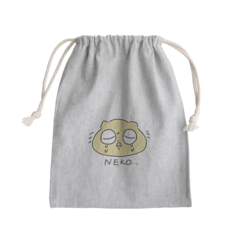 ねこ(かなしい) Mini Drawstring Bag