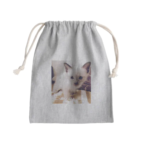 Siamese cat シャム猫 Mini Drawstring Bag