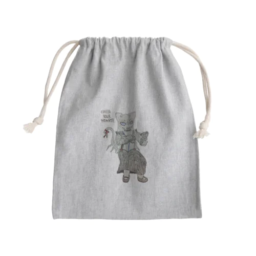 心臓を守るるにゃん Mini Drawstring Bag