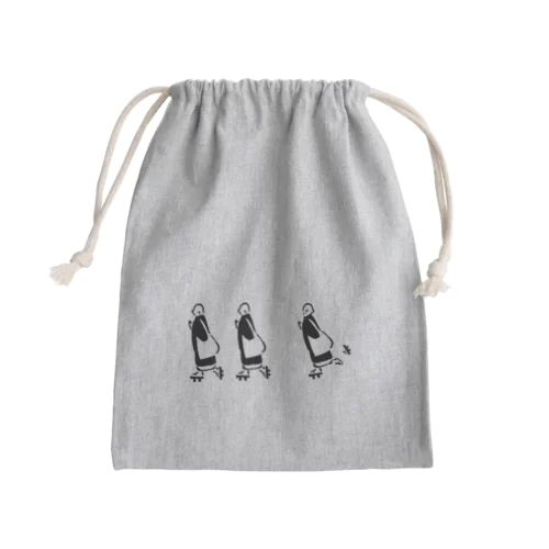 SIWASU巾着（グレー） Mini Drawstring Bag