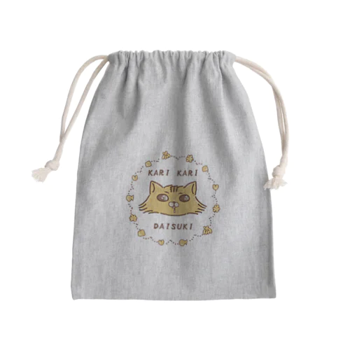 カリカリ大好きチンチラ猫 Mini Drawstring Bag