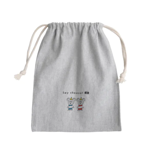 Say cheese! ねずみ Mini Drawstring Bag