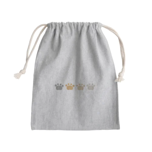 のぞき見にゃんこの肉球 Mini Drawstring Bag