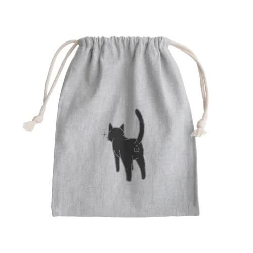 ねこけつω（黒猫） Mini Drawstring Bag