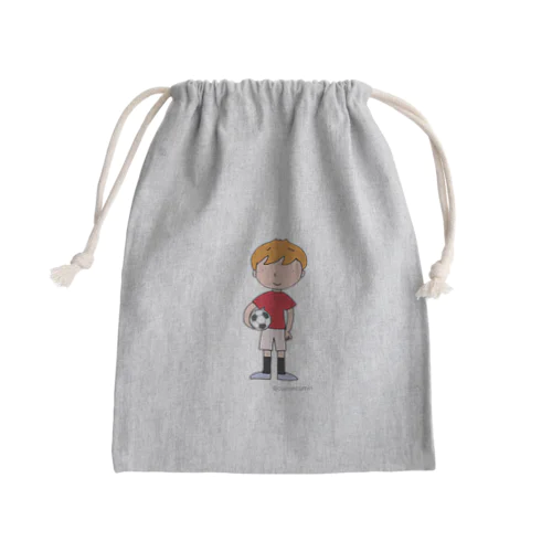 サッカーボールと少年(カラー2) Mini Drawstring Bag