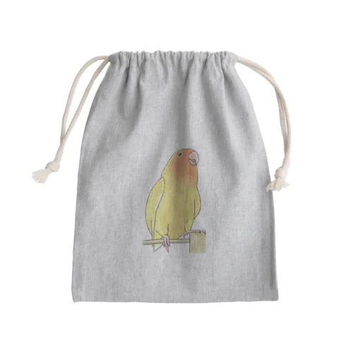 得意げ可愛い　コザクラインコちゃん【まめるりはことり】 Mini Drawstring Bag