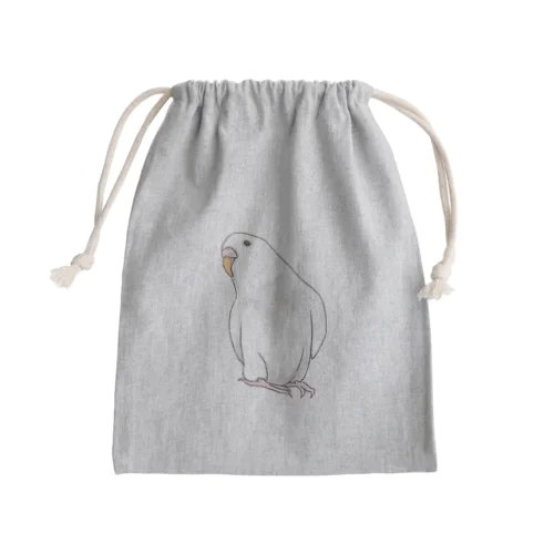 アルビノセキセイインコちゃん【まめるりはことり】 Mini Drawstring Bag