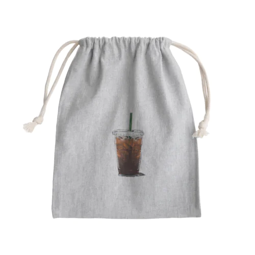 アイスコーヒーも汗をかく Mini Drawstring Bag