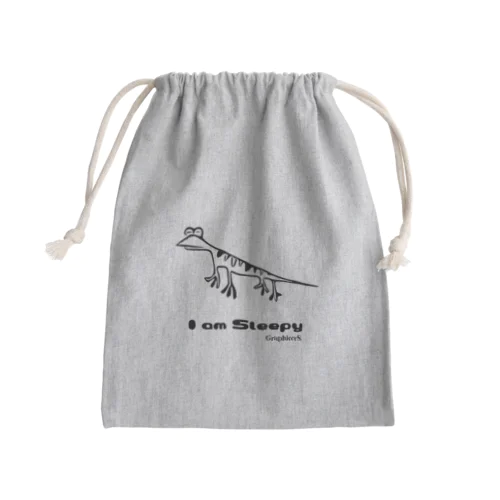 Sleepy Lizard_眠たいトカゲ Mini Drawstring Bag