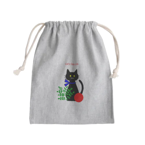 猫の日暮らしのラッキーくん Mini Drawstring Bag