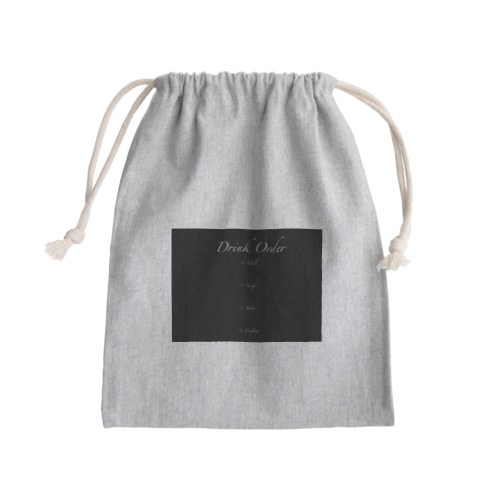 しろうさぎカフェ（Black） Mini Drawstring Bag