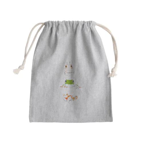 カエル三兄弟 Mini Drawstring Bag