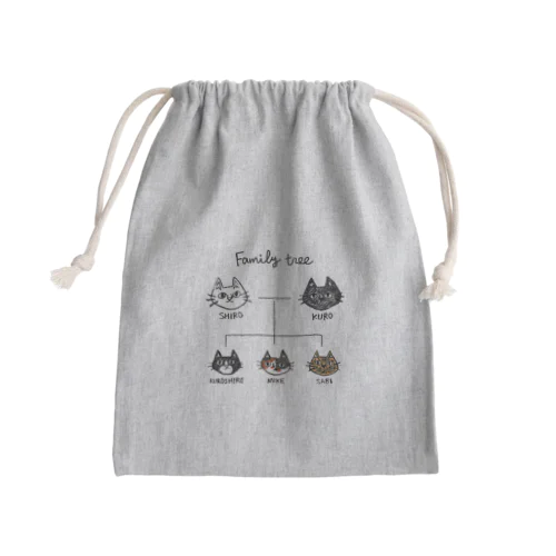 family tree -にゃんこの家系図- Mini Drawstring Bag