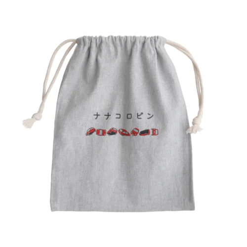 赤　ナナコロビン Mini Drawstring Bag