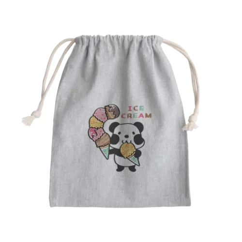 CT54ズレぱんだちゃん　アイスを食べよう_bs Mini Drawstring Bag