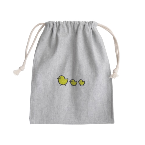 ヒヨコの親子 Mini Drawstring Bag