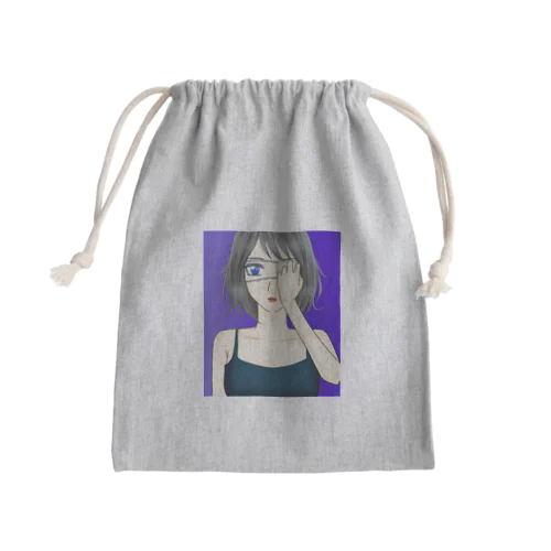 眼帯の女性 Mini Drawstring Bag