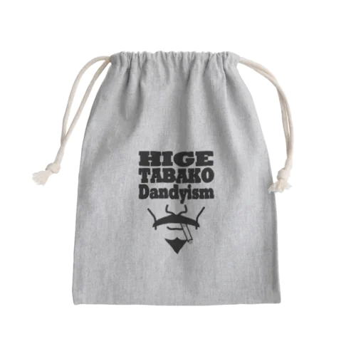 ヒゲタバコダンディズム(モノトーン) Mini Drawstring Bag