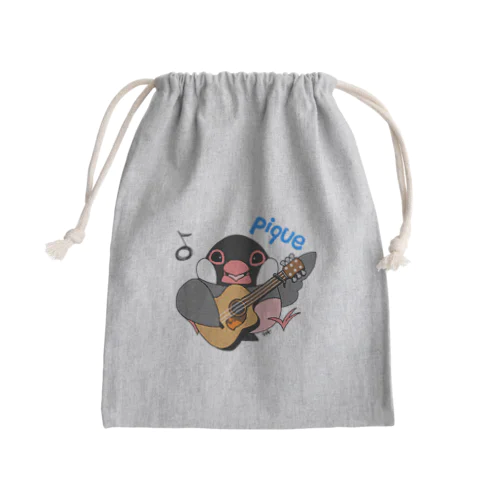 文鳥音楽ピケ（ピケ、ギターver） Mini Drawstring Bag