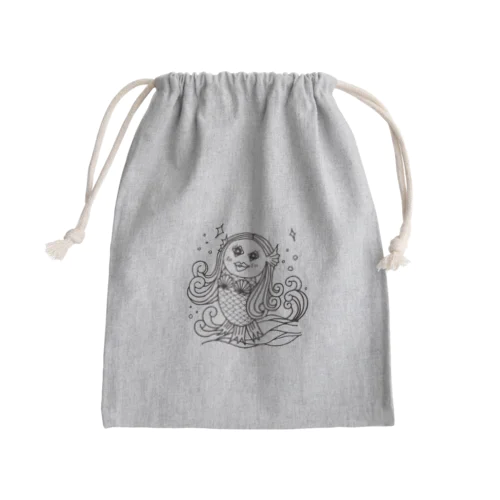 amabieちゅあん-白黒 Mini Drawstring Bag