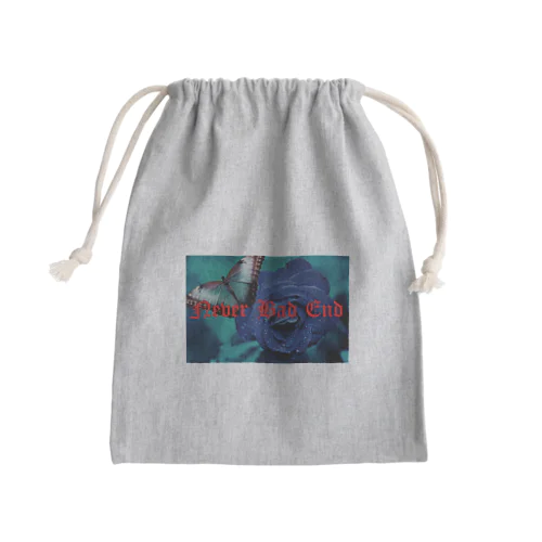 a blue butterfly Mini Drawstring Bag