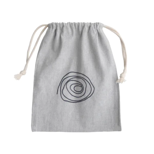ぐるぐる／紺 Mini Drawstring Bag