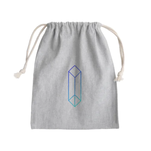 直方体:青 Mini Drawstring Bag