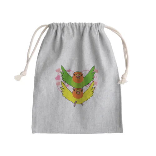 ラブリーコザクラインコ【まめるりはことり】 Mini Drawstring Bag