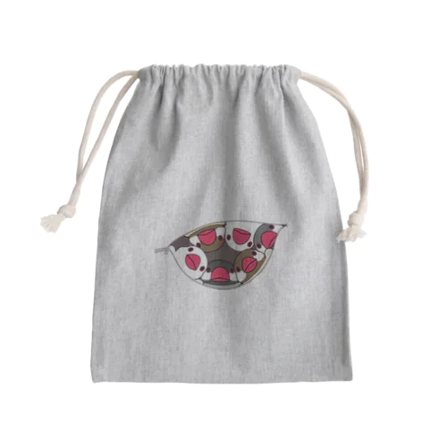 三密です！むちむち文鳥さん【まめるりはことり】 Mini Drawstring Bag