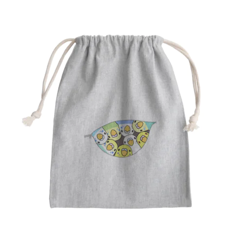 三密です！むちむちセキセイインコさん【まめるりはことり】 Mini Drawstring Bag