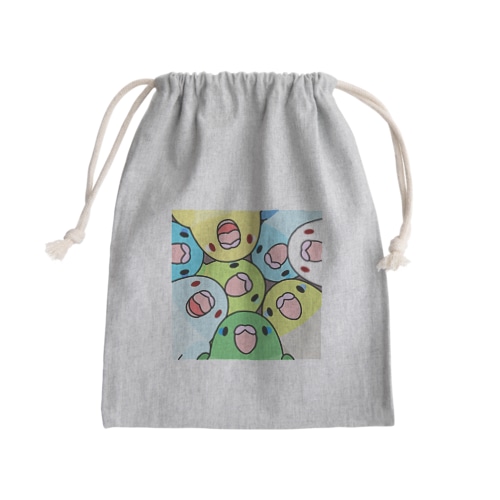 みっちりむっちり過密マメルリハさん【まめるりはことり】 Mini Drawstring Bag