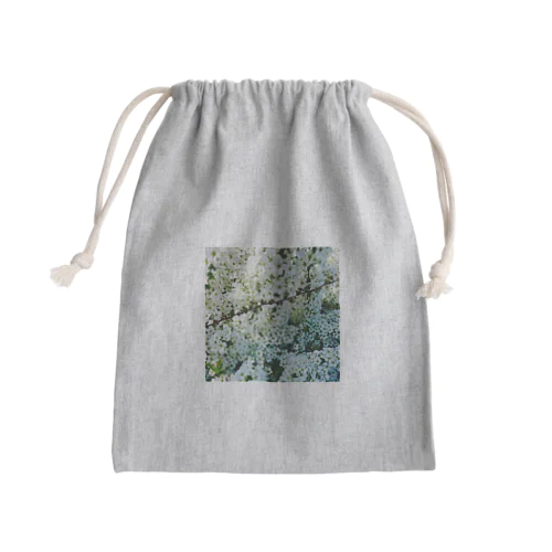 しろい花の陰にかくれて Mini Drawstring Bag