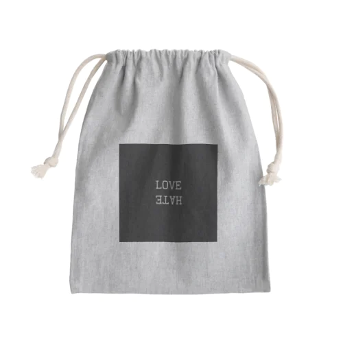 LOVE HATE Mini Drawstring Bag