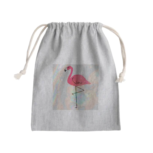 フラミンゴ Mini Drawstring Bag