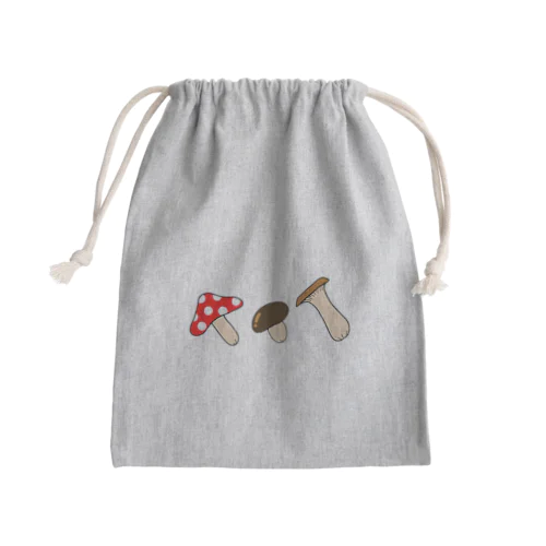 横に並んだきのこたち Mini Drawstring Bag