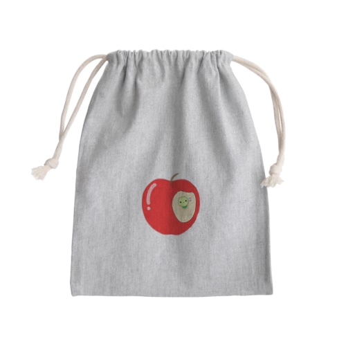 りんごとあおむし Mini Drawstring Bag