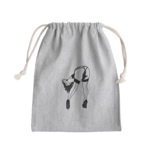 ピンナップガール うの（黒線） Mini Drawstring Bag