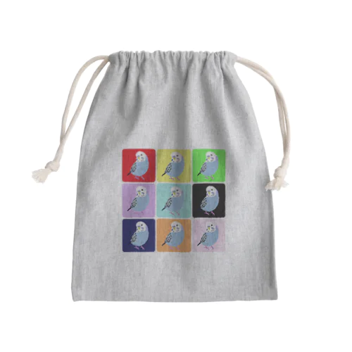 やさしいインコ(オパーリンコバルトブルー男の子カラーサンプル) Mini Drawstring Bag