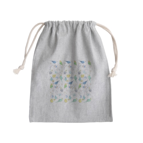 たくさんセキセイインコちゃん【まめるりはことり】 Mini Drawstring Bag