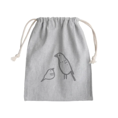 キンカチョウ と ブンチョウ Mini Drawstring Bag